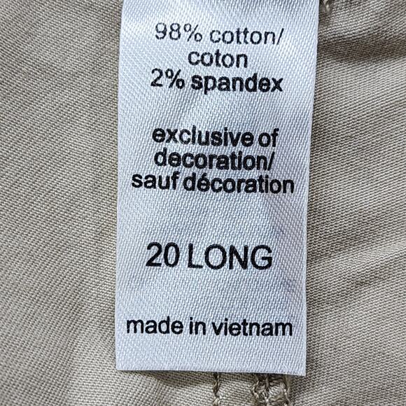 Maurices Pants Womens 20 LONG Tan Khaki Stretch Cotton Mid Rise Bootcut Flare - Picture 7 of 13